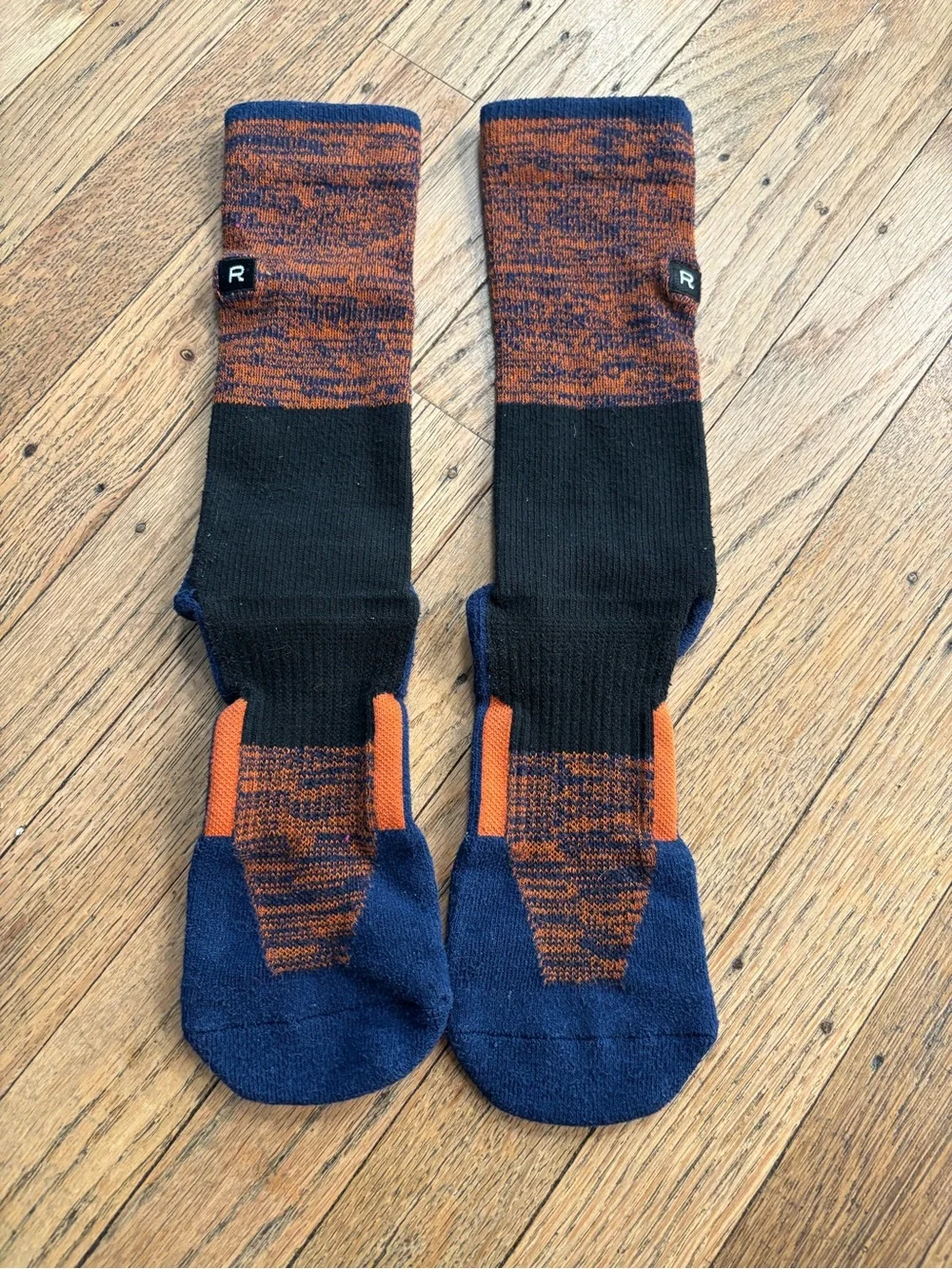 Richer Poorer Men's Athletic Crew Socks in Navy & Orange